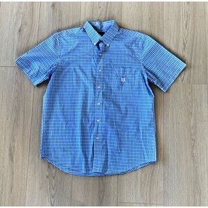Chaps Ralph Lauren Shirt Men's Large Collared Short Sleeve Button Up Easy Care